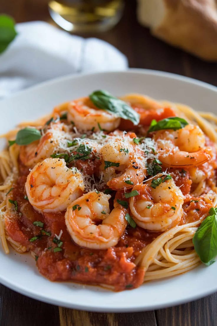 Shrimp Marinara Spaghetti